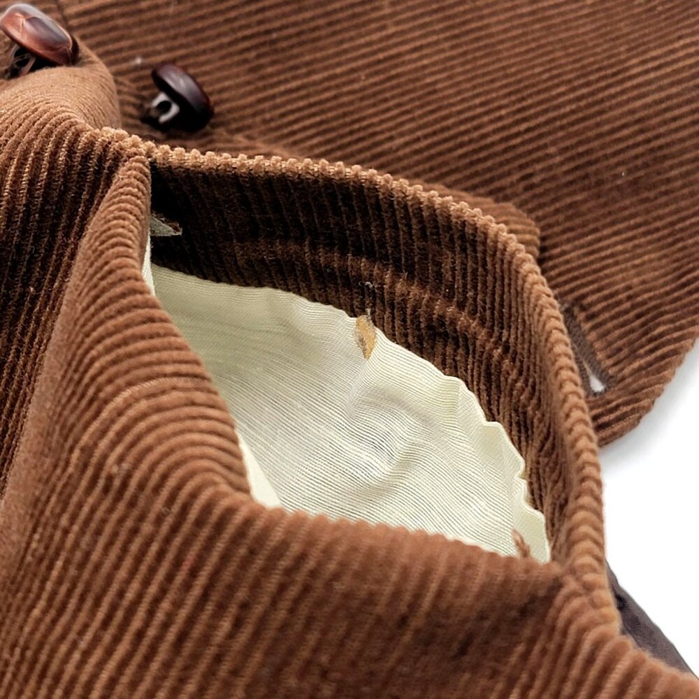 Vtg Unisex Brown Corduroy Vest With Pockets & Adjustable Back Strap - Picture 7 of 16